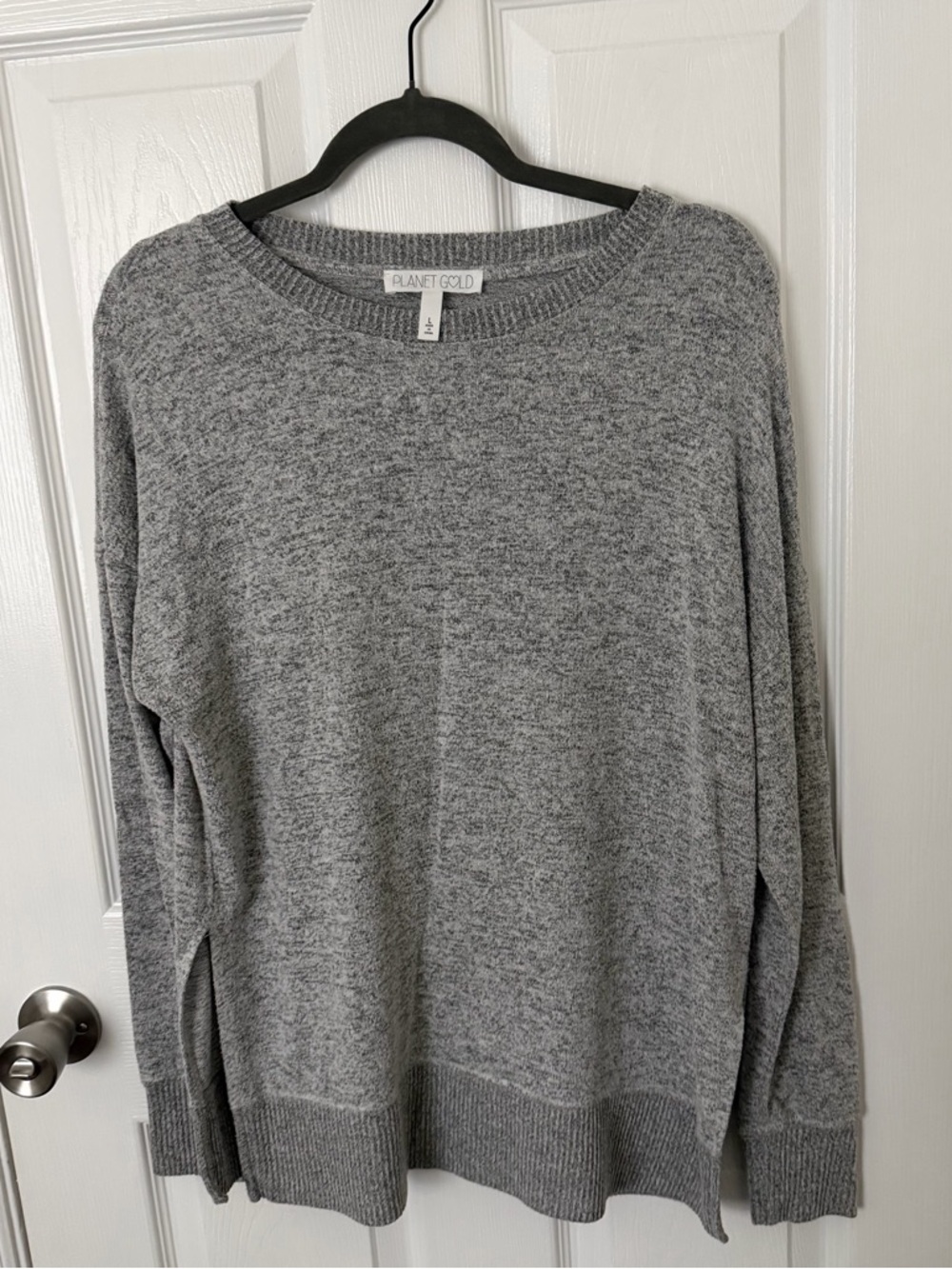 Planet Gold Heather Grey Crewneck Sweater